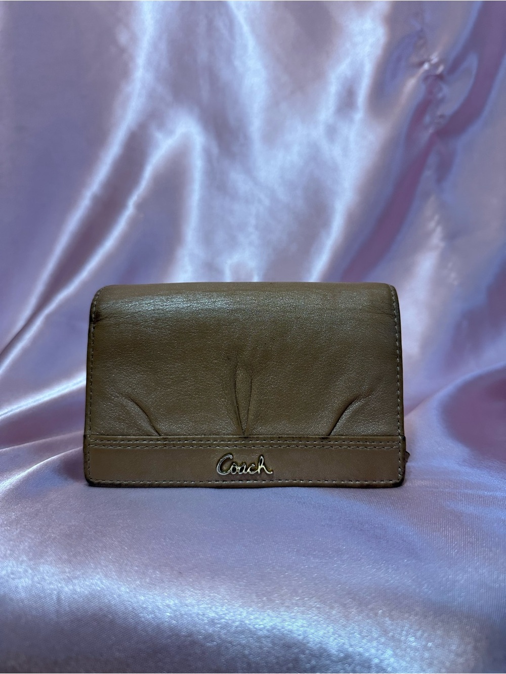 Vintage Coach Brown Leather Small Wallet with Logo